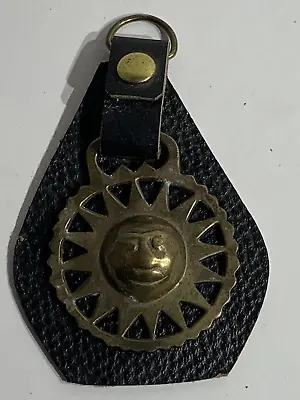 Antique Sun Brass Horse Medallion On Leather Martingale Rustic Cottagecore • $34.99