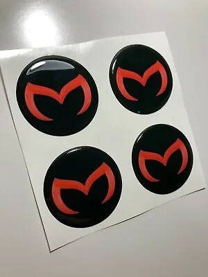 Set Of 4 3D Domed Center Wheel Cap Stickers 52 Mm Mazda Emblem Logo Rims Decal • $15.04