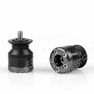 Universal Motorcycle CNC Carbon Fiber 8mm Swingarm Sliders Spools Gray N • $18.63