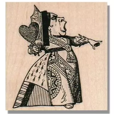 ALICE IN WONDERLAND Rubber Stamp QUEEN OF HEARTS Wonderland Mad Hatter Party • $11.94