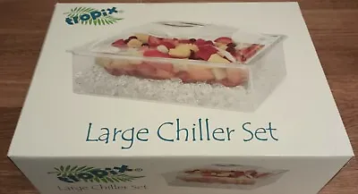 Acrylic Large Chiller Serving Set Container Keeps Food Cold On Ice Tropix Brand  • $24.89
