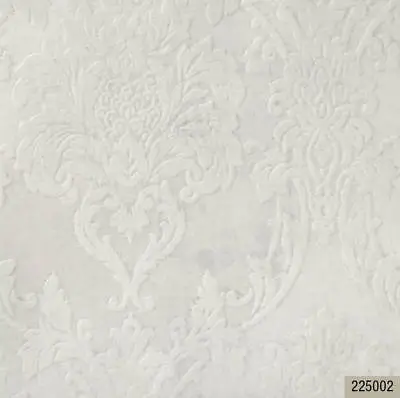 Wallpaper Flocking White Metallic Flocked Vintage Damask Velvet Wallcoverings  • $3.90