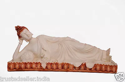 10  Big Long Reclining Sleeping Buddha Statue Handmade Of Poly Marble Home Decor • $39.75