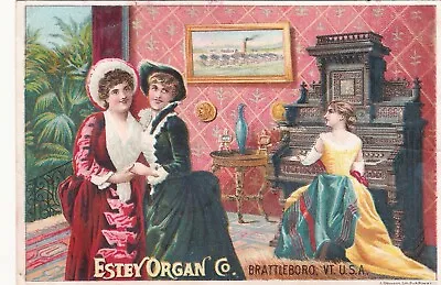 Estey Organ Brattleboro VT Ladies Dancing Parlor Levi Fuller Vict Card C1880s • $4.45