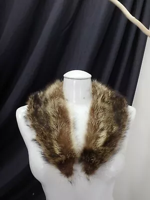 Raccoon American Real Fur Collar / Scarf Brown For Winter Coat Jacket 45429 • $12.60