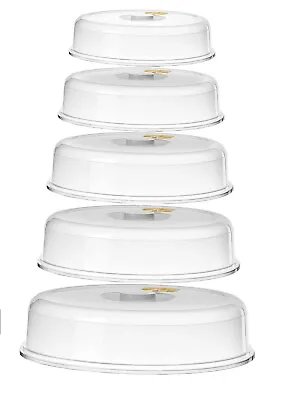 Set Of 5 Microwave Plate Cover With Ventilated Steam Vent Domes BPA-Free Plastic • £12.99