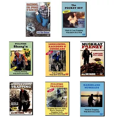 Ron Hauser Trapping DVD Videos - Raccoons Muskrats & More - Choose Your DVD • $29.95