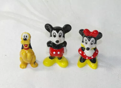 MICKEY Mouse MINNIE Mouse And PLUTO Three Vintage Fine China Figurines Taiwan • $7.50