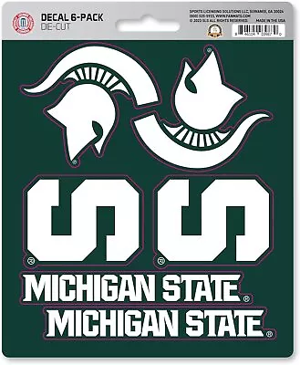 Michigan State University Spartans 6-Piece Decal Sticker Set 5x6 Inch Sheet... • $12.79