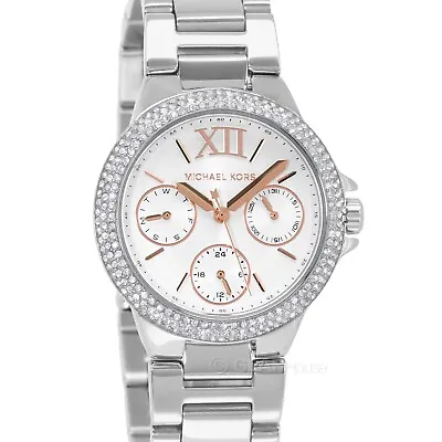 Michael Kors Mini Camille Womens Glitz Watch White Rose Gold Dial Crystals • $109.32