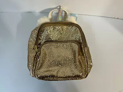 Cat & Jack Unicorn Gold Glitter Mini Backpack NEW With Tags 2 Pockets In Plastic • $8