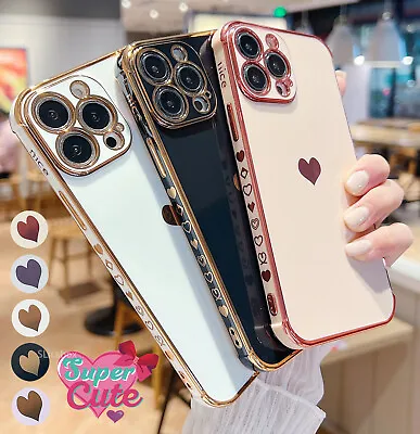 £4.45 • Buy Cute Heart Phone Case Shockproof Slim Cover For IPhone 12 13 Pro Max XR 7 8 11