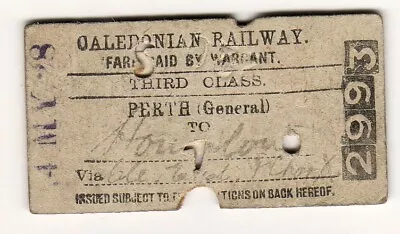 Railway  Ticket  Caledonian Rly Perth (General) - Hounslow 1928 • £3.99