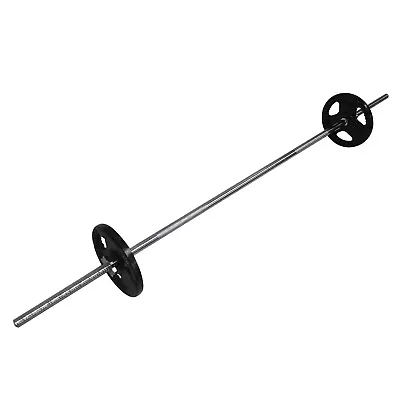 18kg Ez Grip Cast Iron Barbell Weight Set - 180cm Bar + 10kg Iron Weight Plates • $83.91