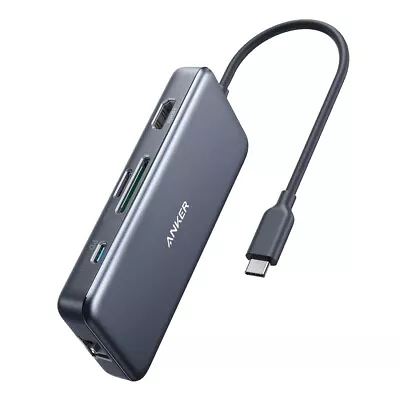 Anker PowerExpand+ 7-in-1 USB-C PD Ethernet Hub - Grey • $77.84