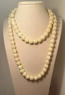 Vintage Estate Necklace Tulip Pikake Beads Celluloid Wedding Jewelry Stand 22” • $75.99