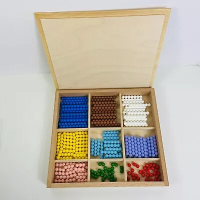 Nienhuis Montessori Wooden Box Of Checker Board Beads / Plastic Bead Bars • $129.99