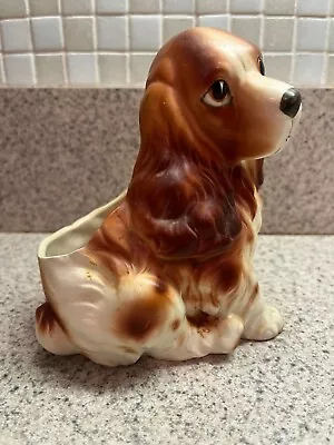 Vintage Cocker Spaniel Puppy Dog Planter Vase Napcoware 6717 Ceramic Made Japan  • $12