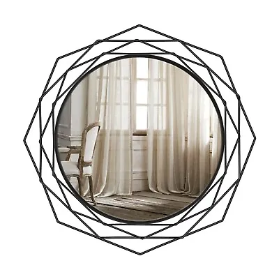 23 In Decorative Round Wall Mirror Geometric For Living Room Bedroom Entryway • $62.99