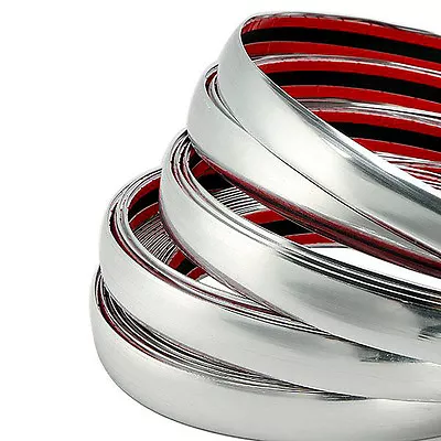 Silver Chrome Car Styling Tuning Moulding Strip Trim Self Adhesive Tape 6 - 55mm • £18.68