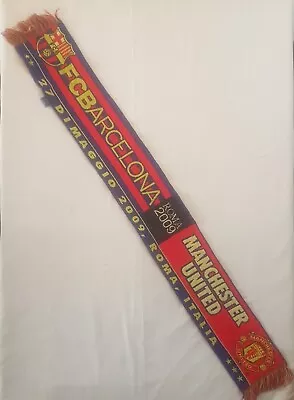 FCB Products Official Match Scarf Barcelona Vs Man U 2009 UCL Final Rome • $21.06