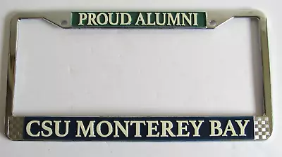 License Plate Frame Proud Alumni CSU Monterey Bay Metal Chrome Green Blue • $25