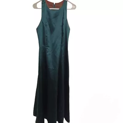 Dave And Johnny Satin Formal Emerald Floor Length Dressvintagesize 10 Back Zip • £31.81