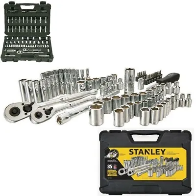 SAE Metric Mechanics Tool Set 85-Piece Ratchet & Socket Sets 1/4 In. And 3/8 In • $47.81