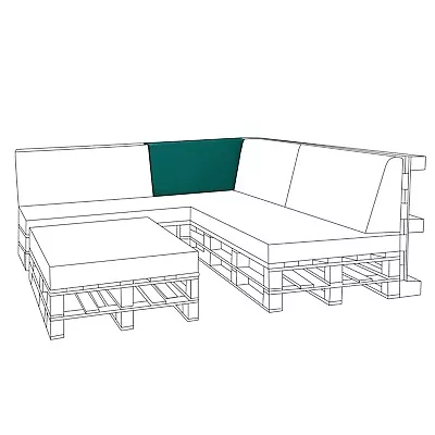 Green Euro Pallet Outdoor Sofa Garden Furniture Foam Filled Right Corner Cushion • £39.97