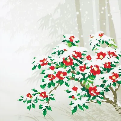 Furoshiki Wrapping Scarf New Japan's Four Seasons Snow Scene And Peonies Gift • $16.19