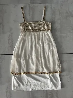 Chanel Silk Dress Size Usa 6 Ecru • £149