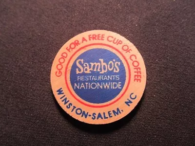 Winston-Salem North Carolina Wooden Nickel Token - Sambo's Wooden Coffee Coin • $4.99