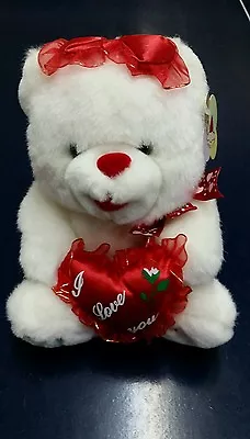 Plush Stuffed Soft “I Love You Teddy Bear” White 8 H X 6 W • $24.99