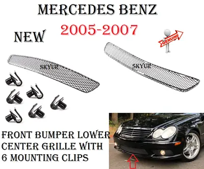 Mercedes Front Bumper Lower Center AMG Mesh Grille With 6 Clips For W203 C55 AMG • $393.33