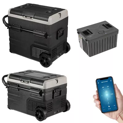 35/55L Portable Dual Zone 12/24 V Car Van Compressor Fridge/Freezer APP Control • £148.99