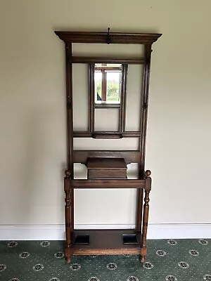 Vintage Oak Hall Coat Umbrella And Hat Stand • £50