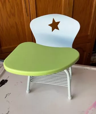 American Girl Doll School Desk Chair Just Like You With Book Rack Green And Blue • $3.25