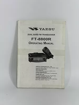 Original Yaesu FT-8800R Dual Band FM Transceiver Operating Manual • $19.90