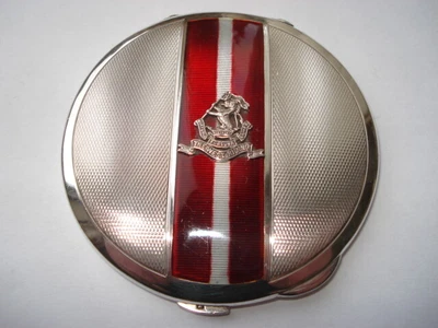 £179 • Buy Quality Vintage The West Riding Regiment Silver&guilloche Enamel Ladies Compact