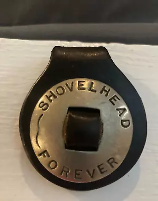 VINTAGE SHOVELHEAD FOREVER MOTOR Keychain HARLEY DAVIDSON LEATHER 1960'S LANYARD • $69.95