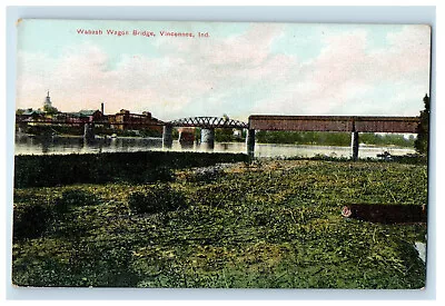 C1910 Wabash Wagon Bridge Vincennes Indiana IN Unposted Antique Posted Postcard • $14.98