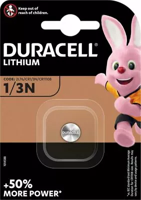 1 X DURACELL® 1/3N DL1/3N CR1 3N 3V Lithium Coin Cell Button Battery Long Expiry • £5.19