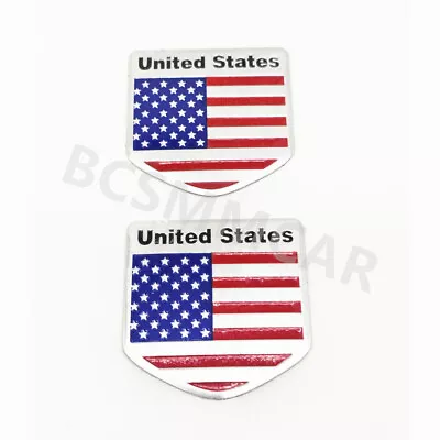 3D Metal USA Flag Shield Car Window Trunk Rear Emblem Badge Decal Sticker 2Pcs • $13.89