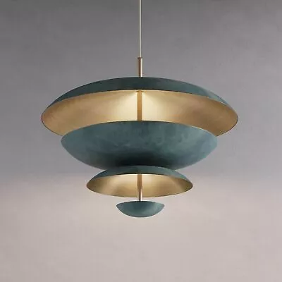 Brass Chandelier Modern Mid Century Cosmic Ore Chandelier Pendant Light Fixture • $719.10