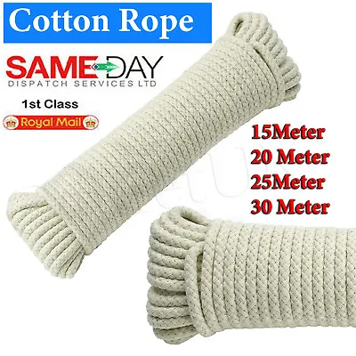 £0.99 • Buy Traditional Strong Cotton Rope Washing Clothes Dryer Line Twine Hank Polley Jute