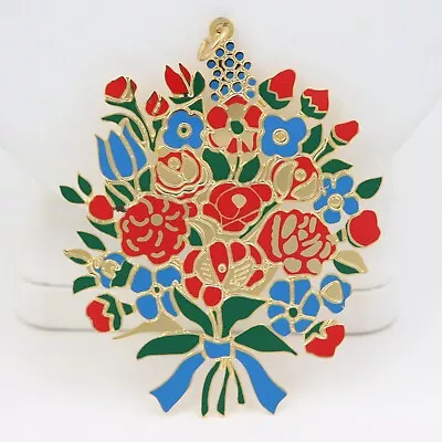 1989 MMA Metropolitan Museum Of Art Gold 3  Flower Bouquet Christmas Ornament • $27.95