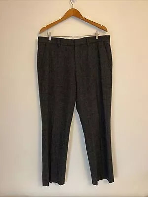 J.Crew Mens Tweed Dress Pant Charcoal Plaid Wool 36x30 • $25.81