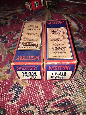 2 NIB Mallory Type FP 224 And FP 216 Electrolytic Capacitor • $20