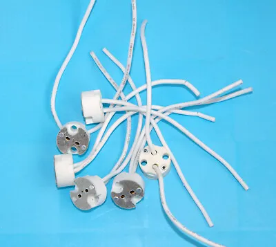 10pcs G4/G5.3/G6.35 MR11/MR16 Ceramic Sockets Lamp Holders ~90mm Leads • $4.80