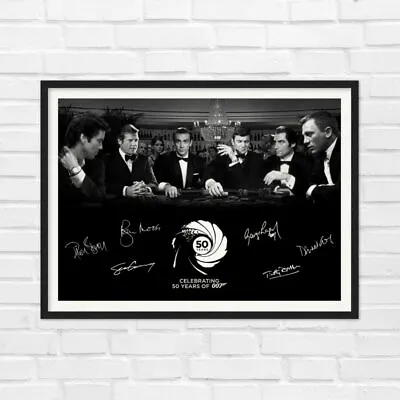 Signed James Bond Casino Print Wall Art Poster Frame Option • £9.99